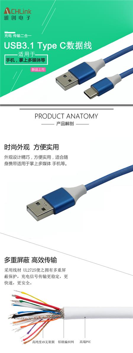 USB3.1 Type C数据线