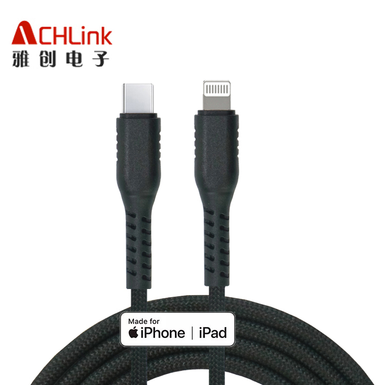 MFi Certified Factory Lightning Cable Wholesale OEM 3A C94 8Pin USB C to Lightning Cable for iPhone